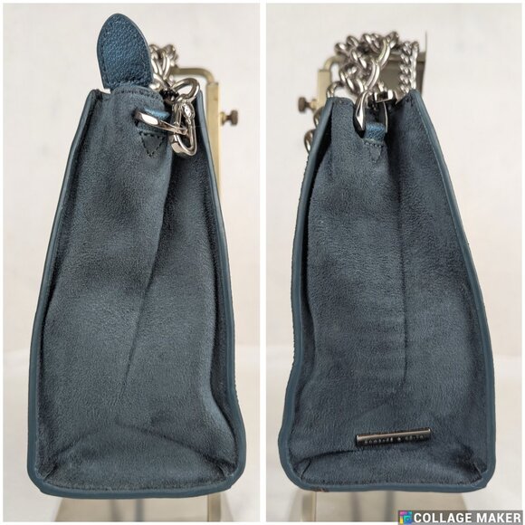 CHARLES & KEITH Teal Chain Handle Tote Bag Shoulder Bag - Picture 7 of 15